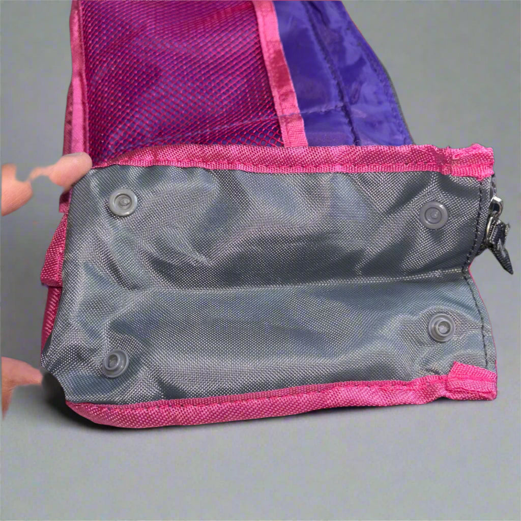 Bag - Retro Look Vinyl Organizer -  Purple and Pink
