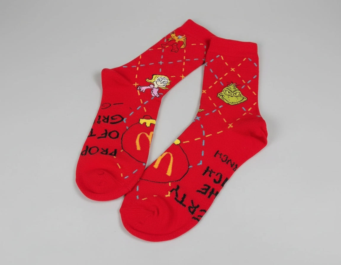 Limited Edition - McDonald's Grinch Meal Themed Socks