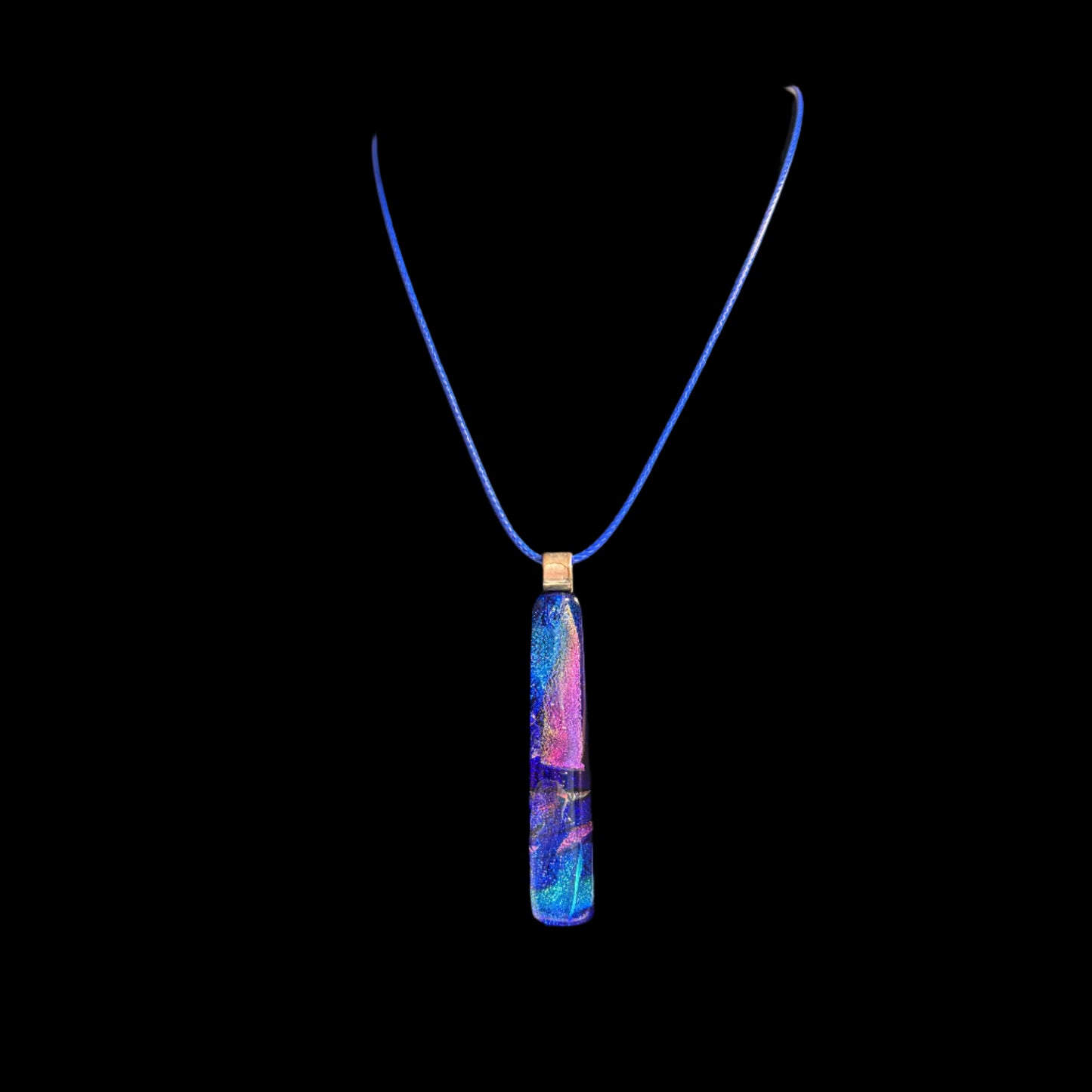 Pendant - Blue Dichroic Glass