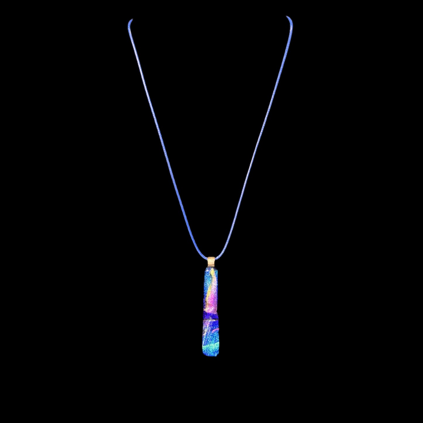 Pendant - Blue Dichroic Glass
