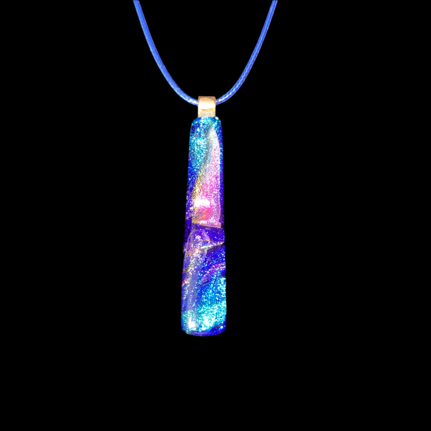 Pendant - Blue Dichroic Glass