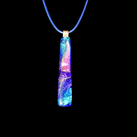 Pendant - Blue Dichroic Glass