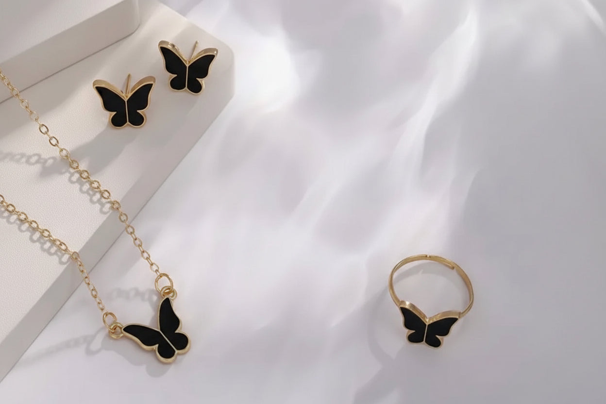 Jewelry Set - Enamel Butterfly Set