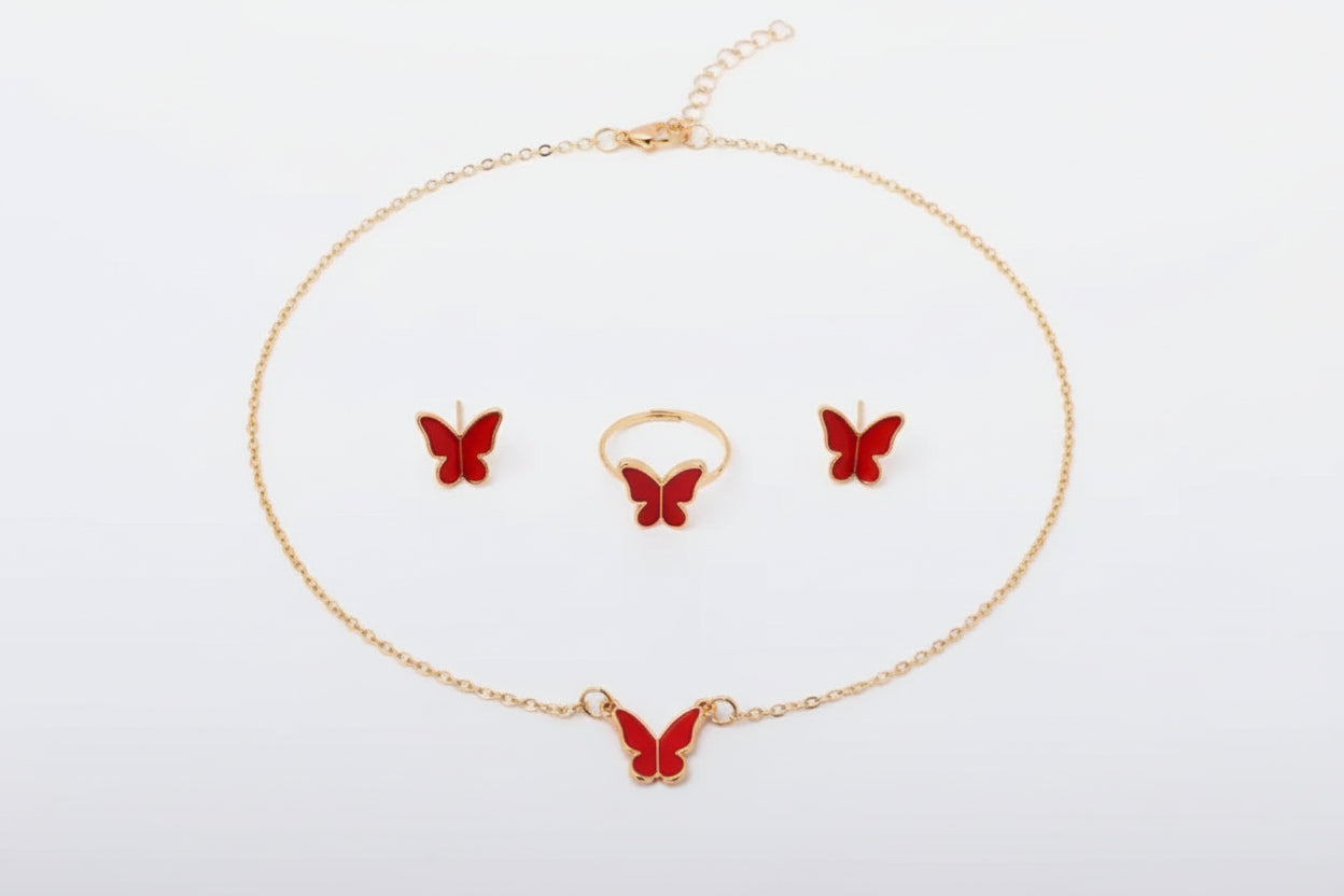 Jewelry Set - Enamel Butterfly Set