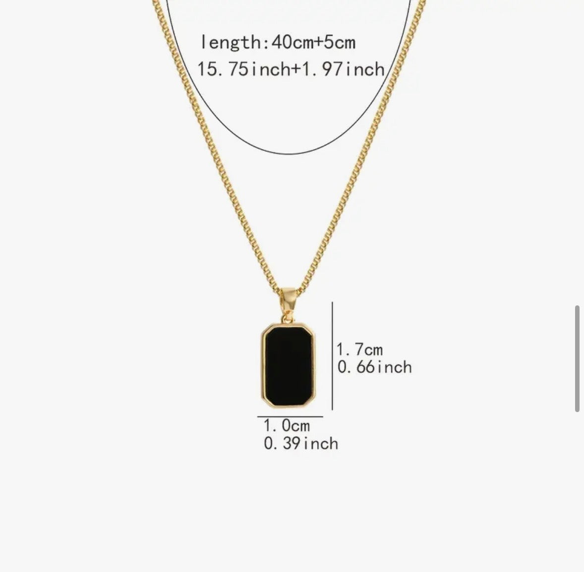 Elegant Black Geometric Pendant Necklace