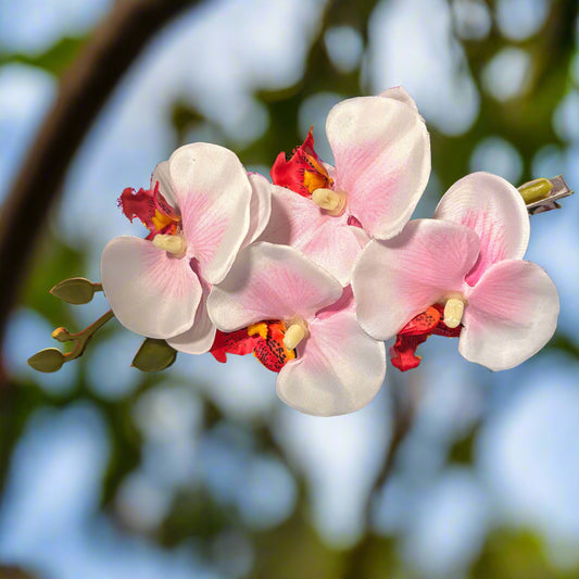 Hair Clip - Handmade - Hawaiian Orchid