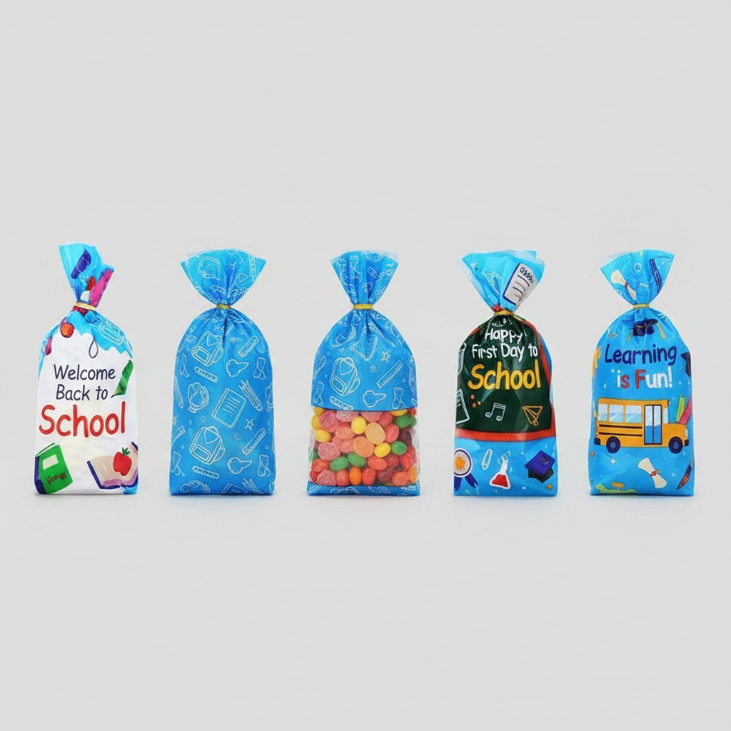 Gift Bags - Back to School with Twist Ties - 100pcs