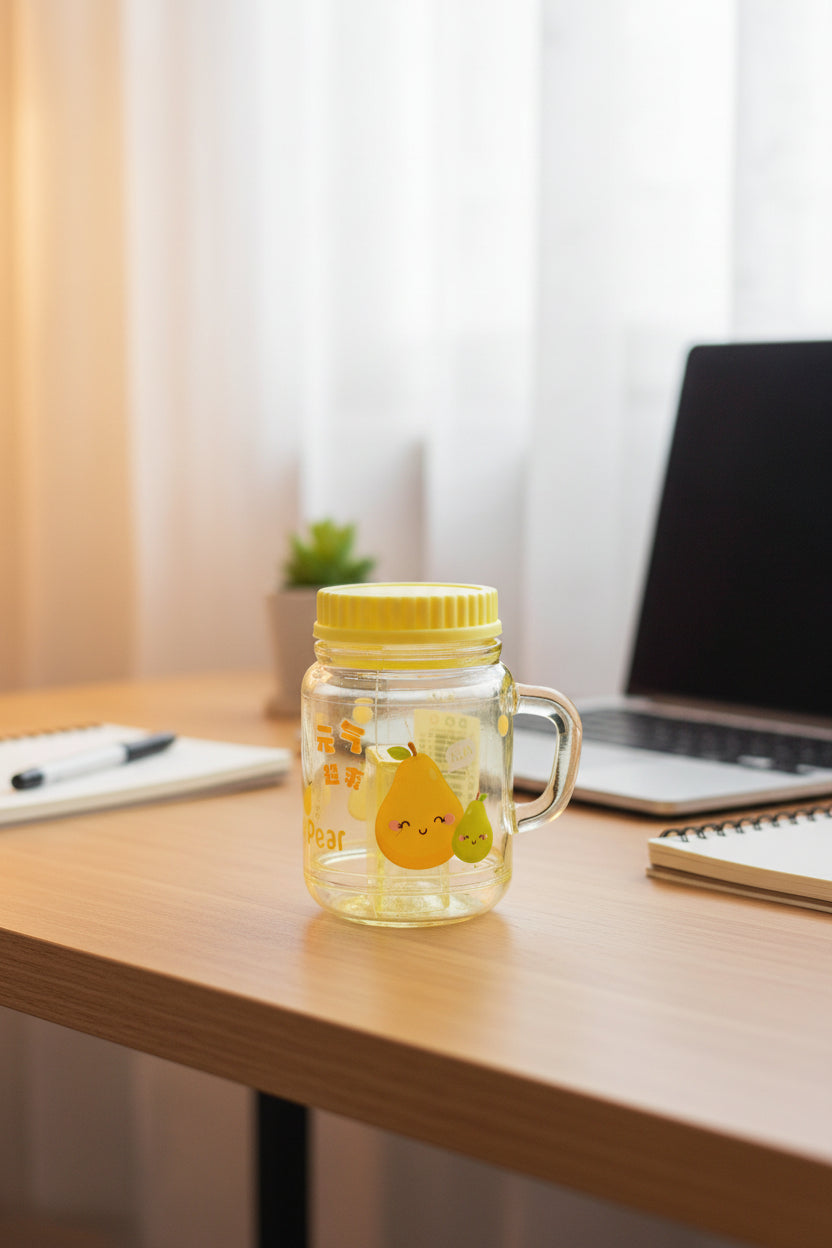 Kawaii Pencil Sharpener - Fruit Milk Tea Cup - Yellow