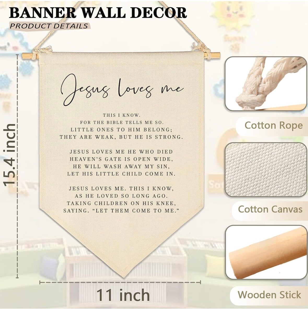 Wall Banner - Bible Verse Pendent Wall Hanging