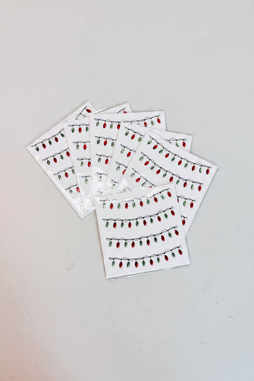 Stickers - Christmas Red & Green Jeweled Lights for Crafts