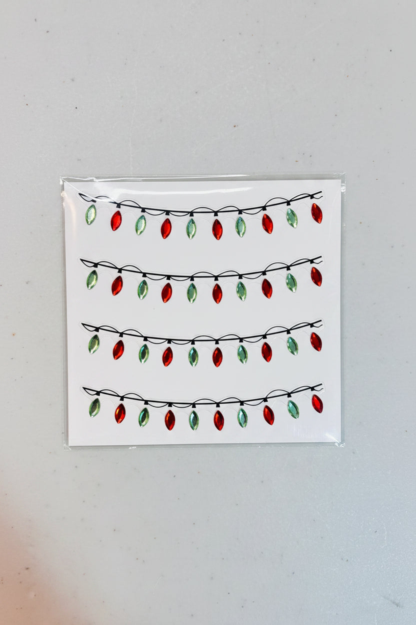 Stickers - Christmas Red & Green Jeweled Lights for Crafts