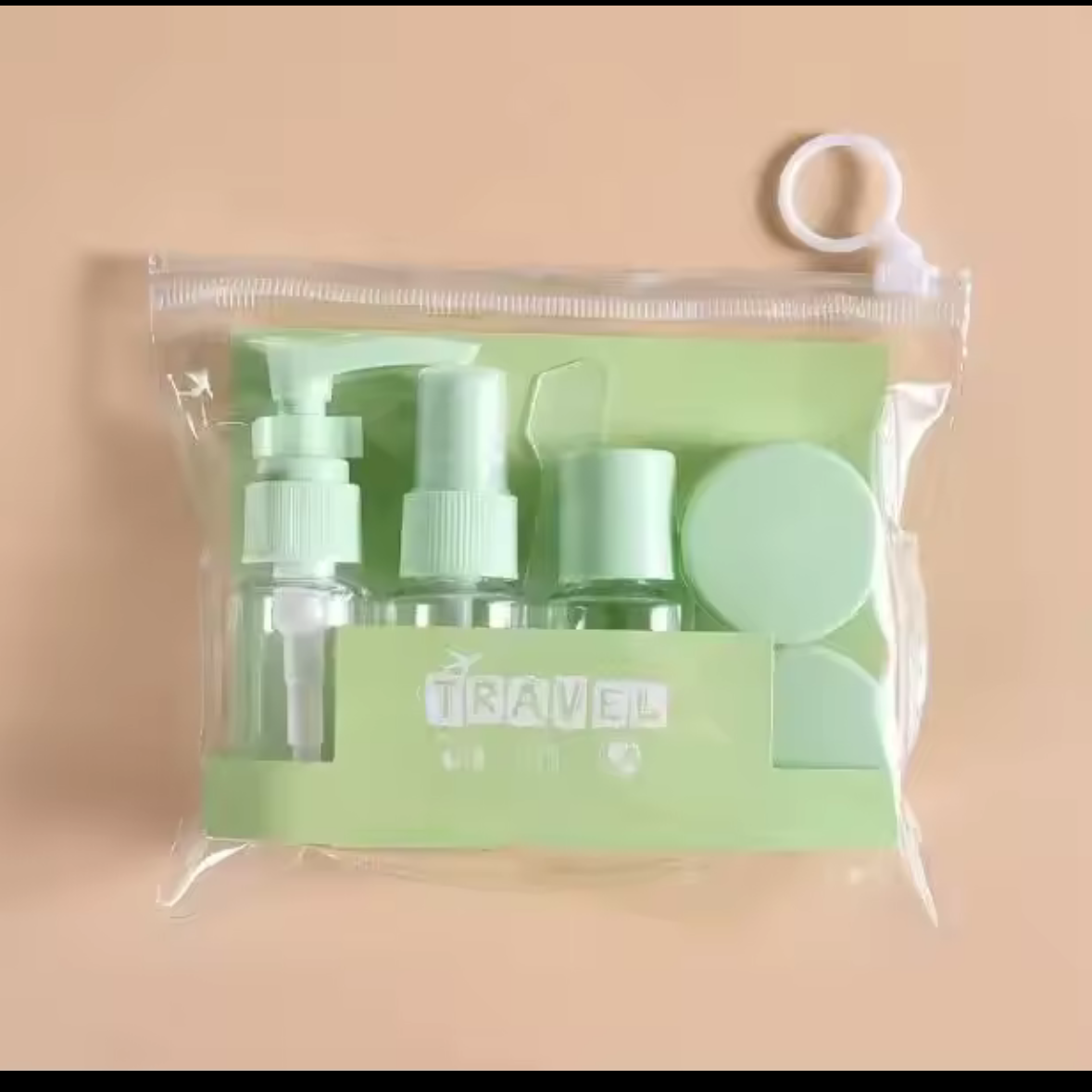 Travel Bottle Set - 5 Piece Set with Mixing Spoon & Funnel - Light Green