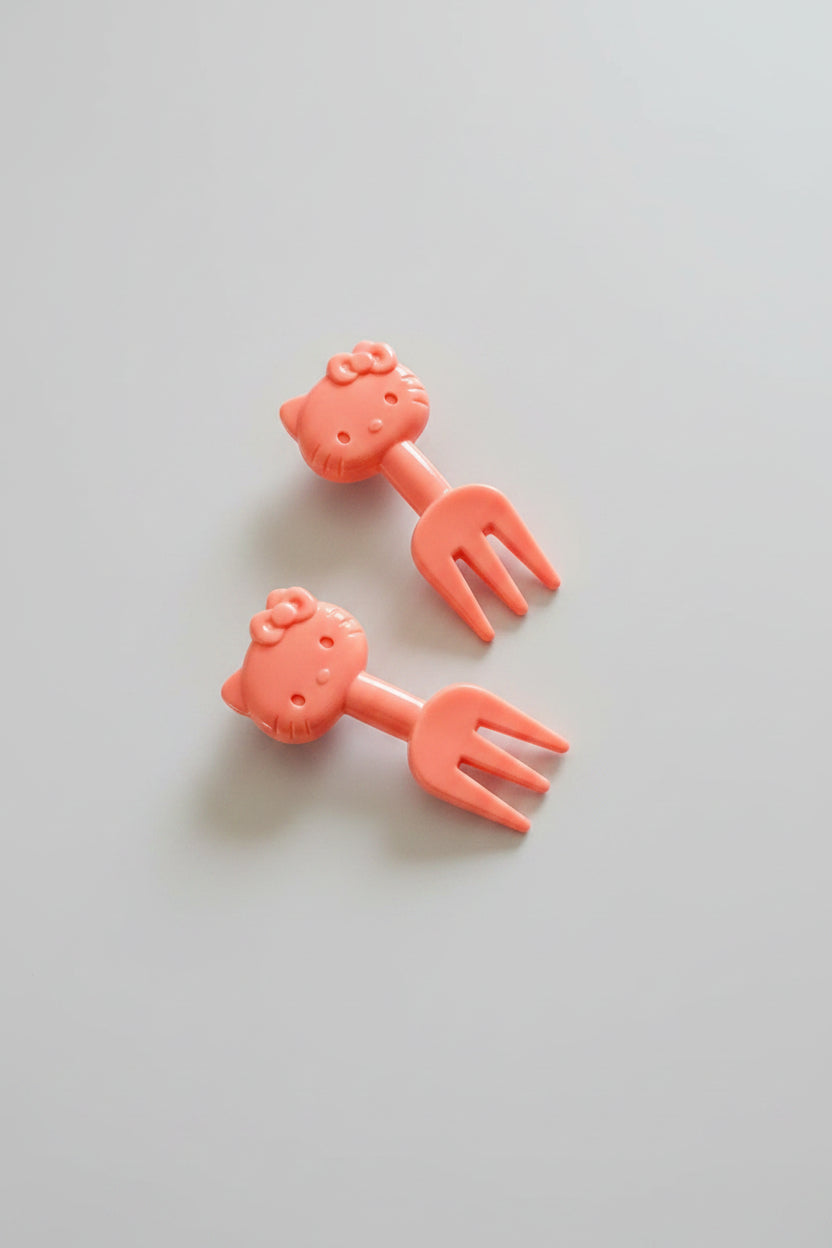 Hair Clips - Set of 2 Hello Kitty Food Fruit Cocktail Fork