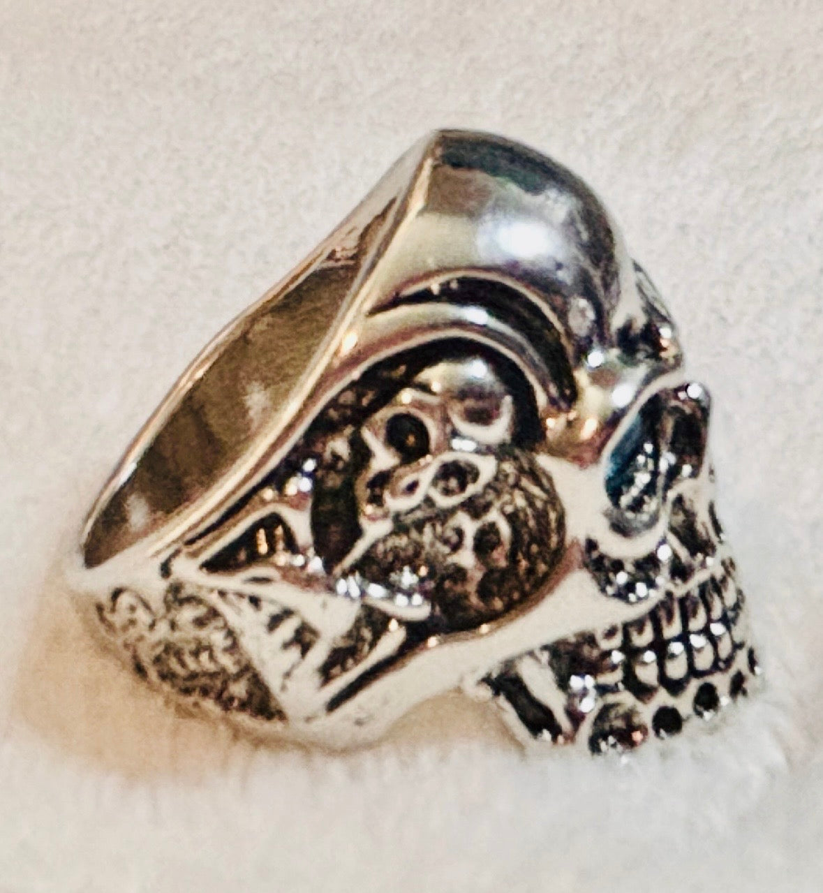 Vintage - Men's Skull Ring - Silver - Size 12