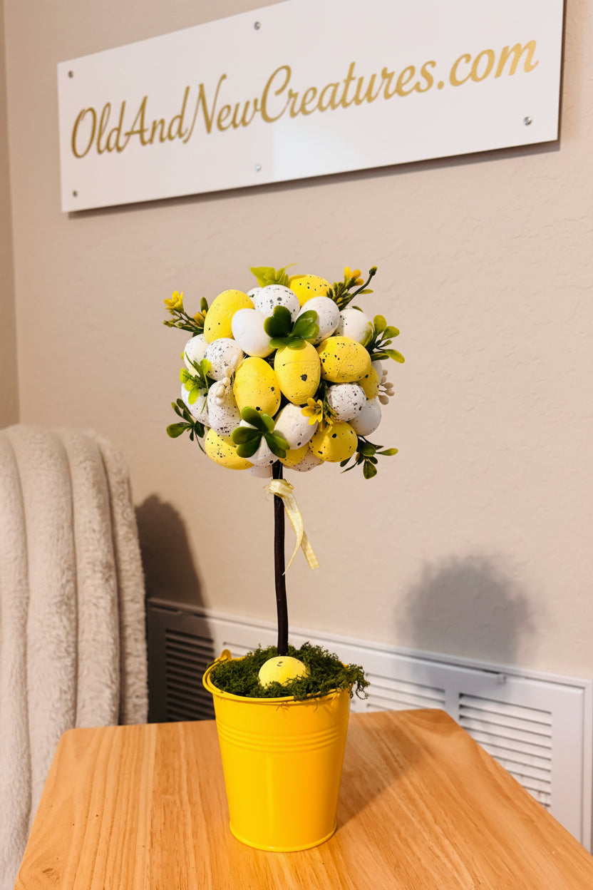 Easter Decor - Easter Egg Faux Topiaries - Choice of 3