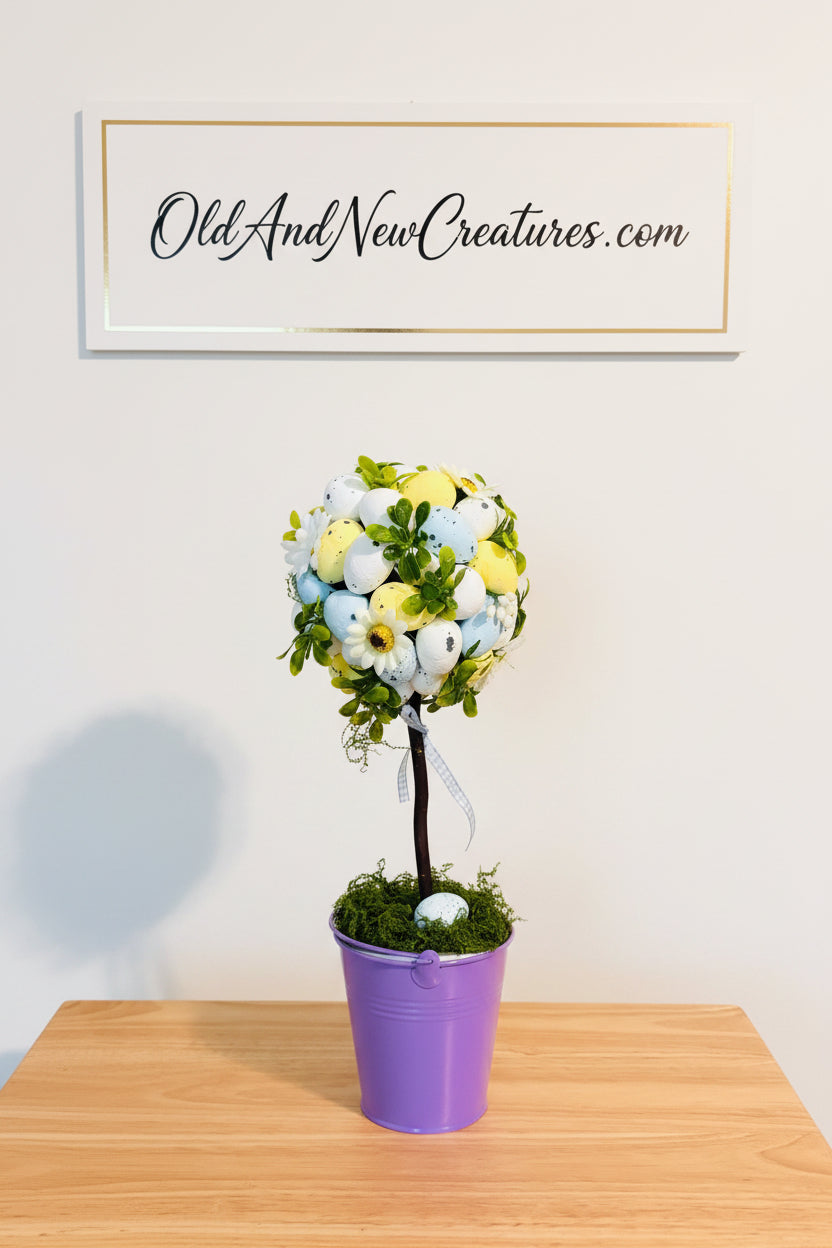 Easter Decor - Easter Egg Faux Topiaries - Choice of 3