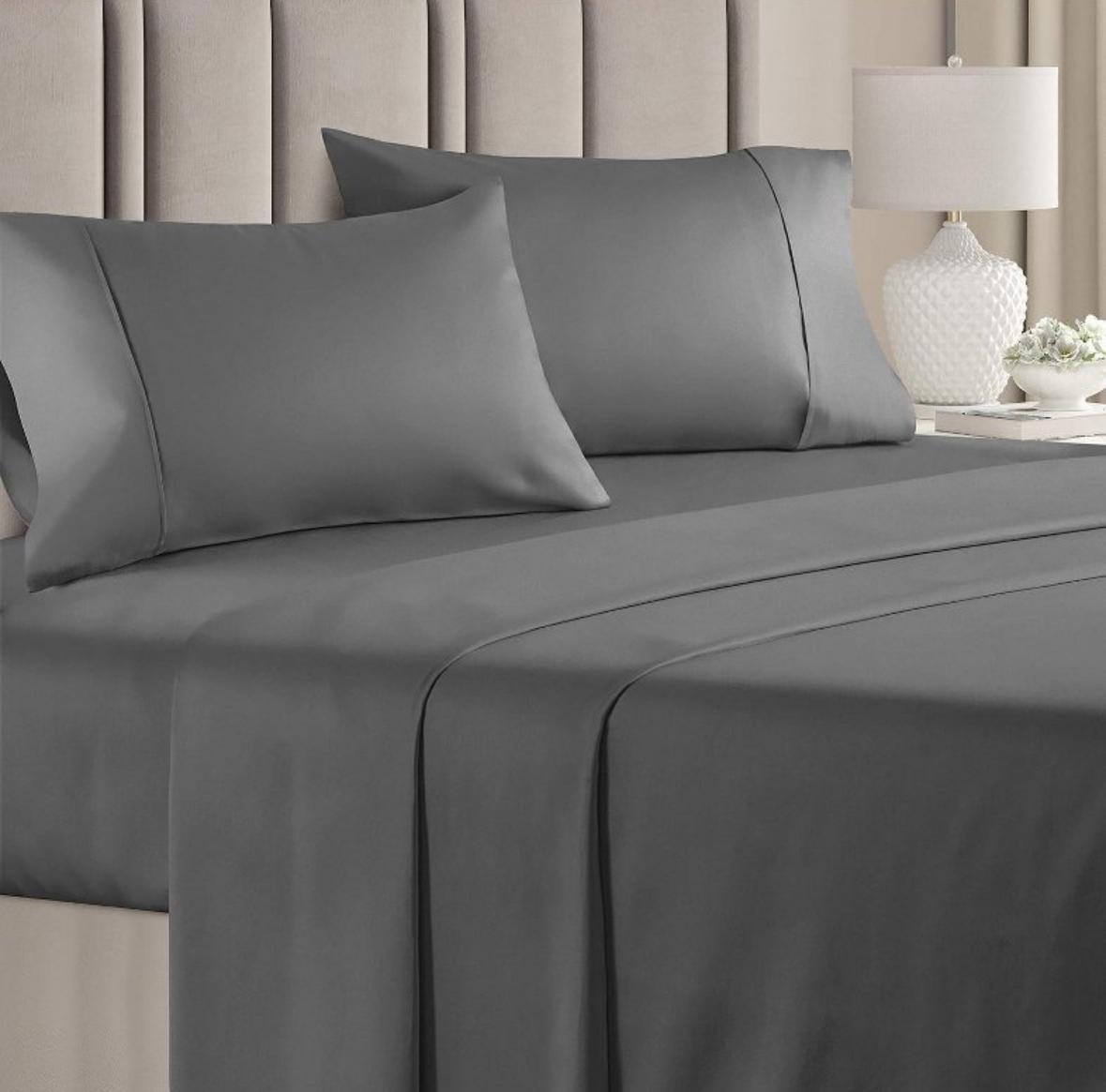 Bed Sheet - Dark Gray - Flat Top Only - King Size
