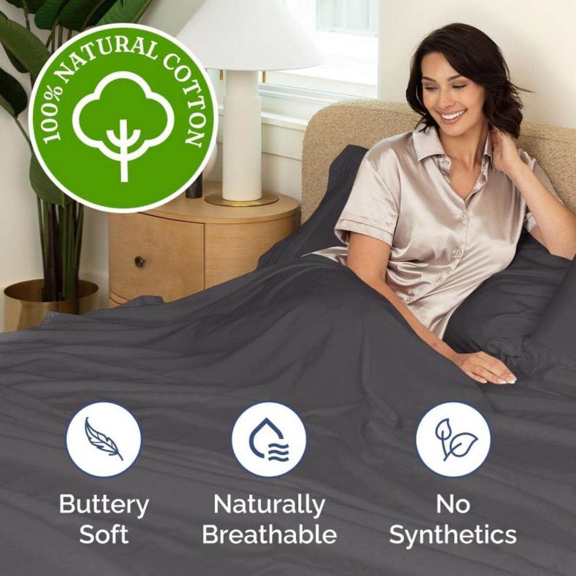 Bed Sheet - Dark Gray - Flat Top Only - King Size