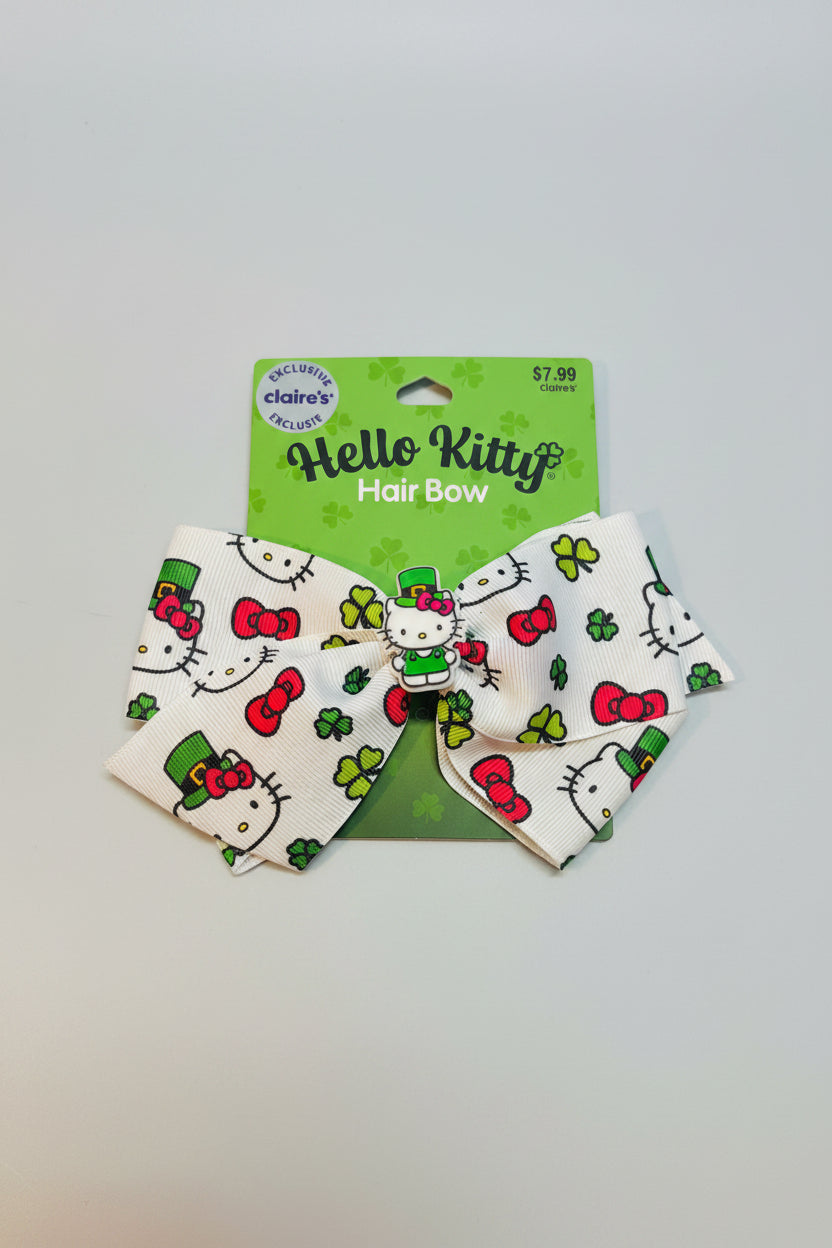 Hair Bow - Claire's Exclusive - Sanrio - Hello Kitty - St. Patrick's Day Design