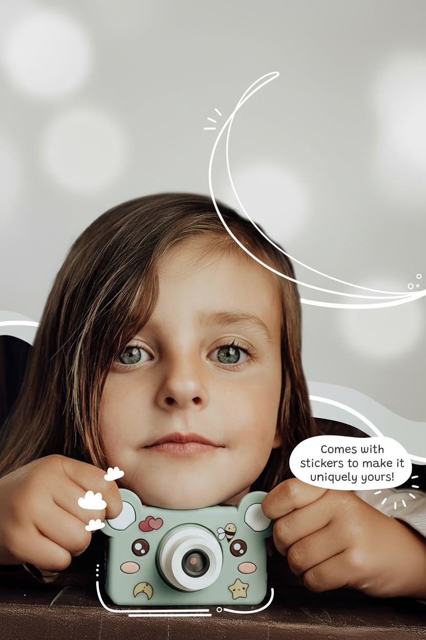 Digital Camera - For Kids - Kidamento - Model C - Bear