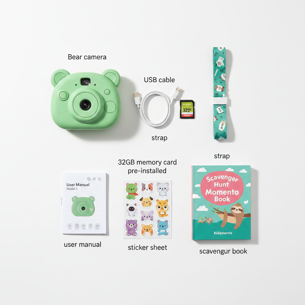 Digital Camera - For Kids - Kidamento - Model C - Bear
