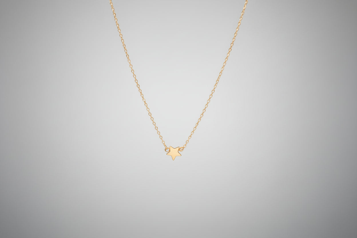 Necklace - Dainty Star Gold-Tone Link Chain