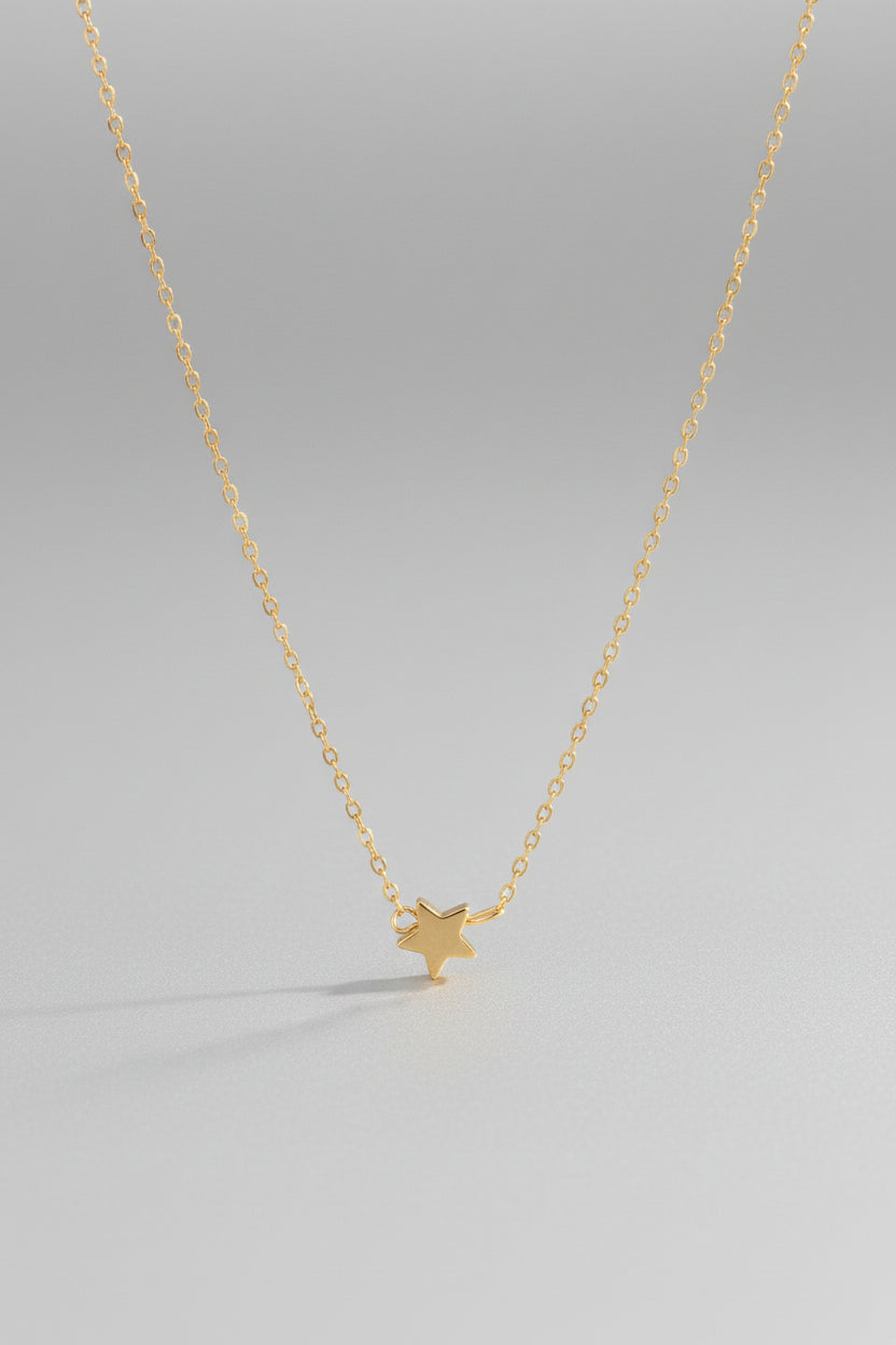 Necklace - Dainty Star Gold-Tone Link Chain