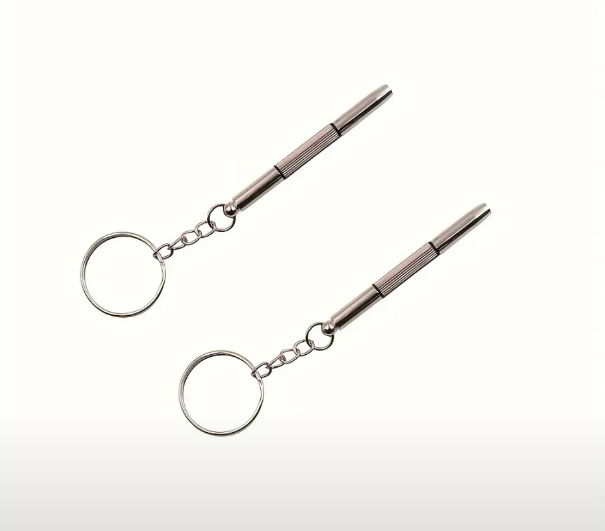 Eyeglass Repair Kit - 3 Screwdrivers with Keychain ring