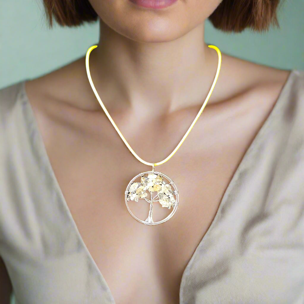 Necklace - Tree of Life with Citrine Gemstones