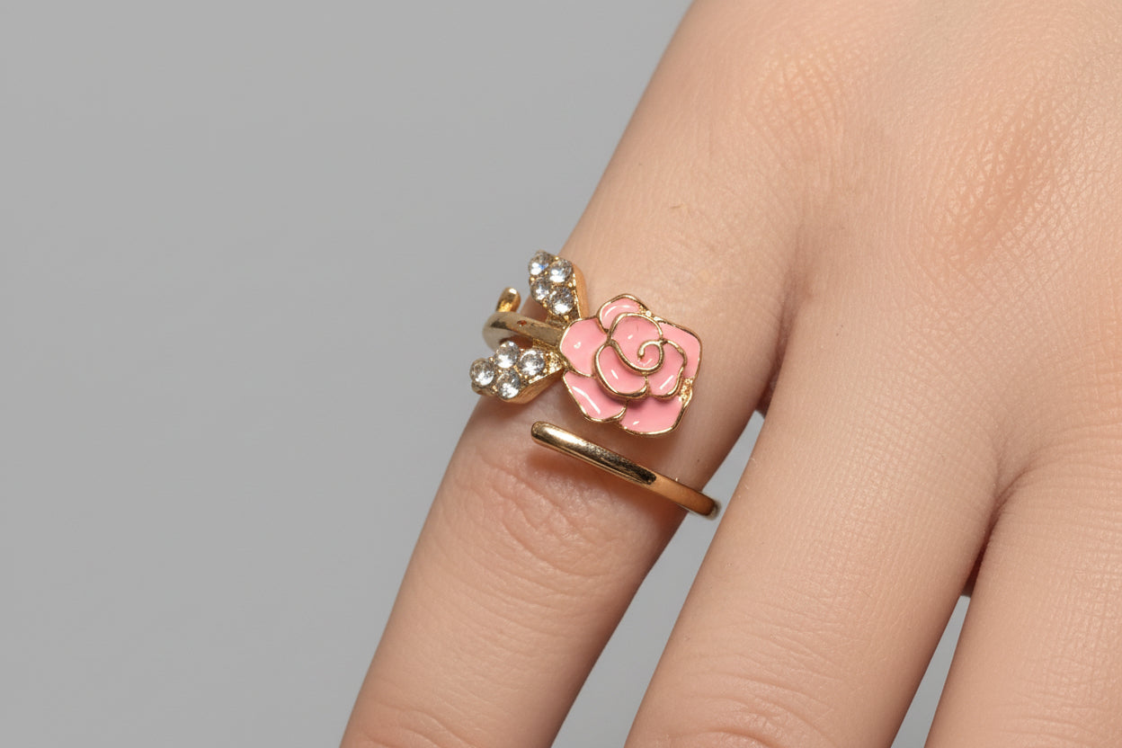 Rings - Gold-Tone Flower Adjustable Rings