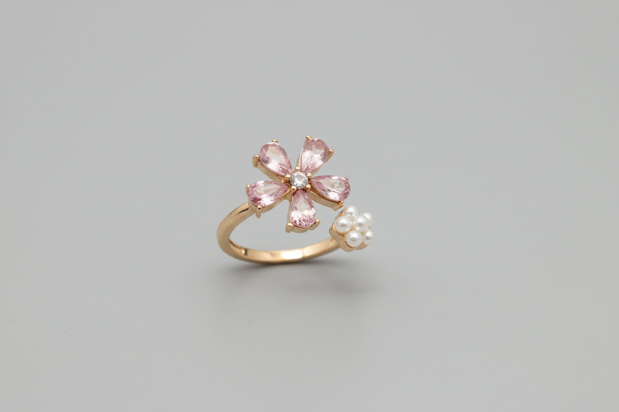 Rings - Gold-Tone Flower Adjustable Rings