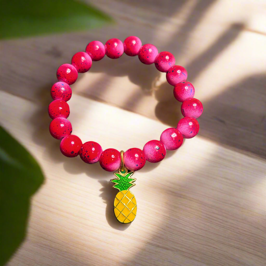 Bracelet - Glass Beads with Charm