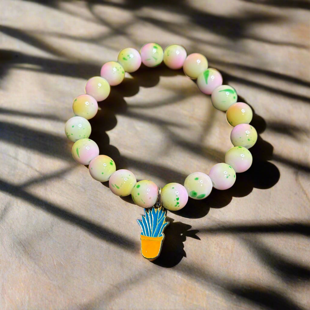 Bracelet - Glass Beads with Charm