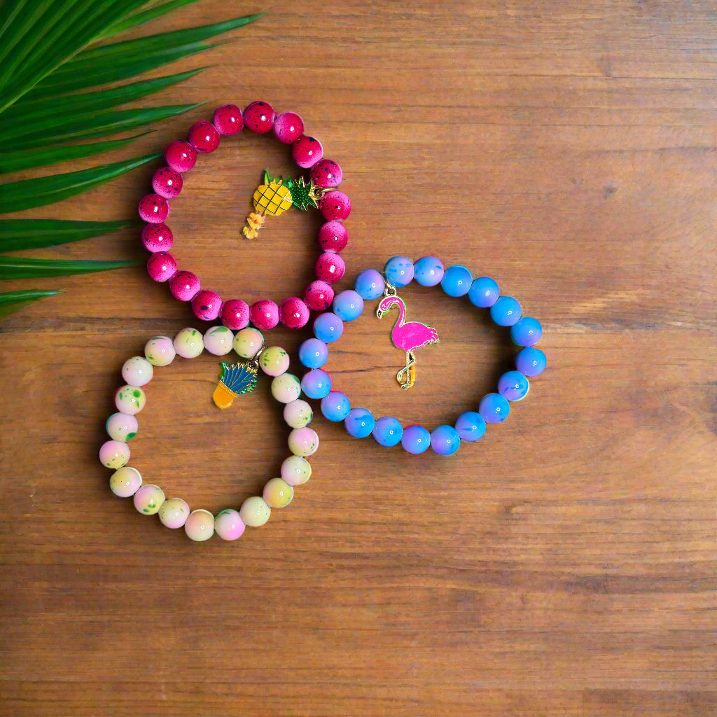 Bracelet - Glass Beads with Charm