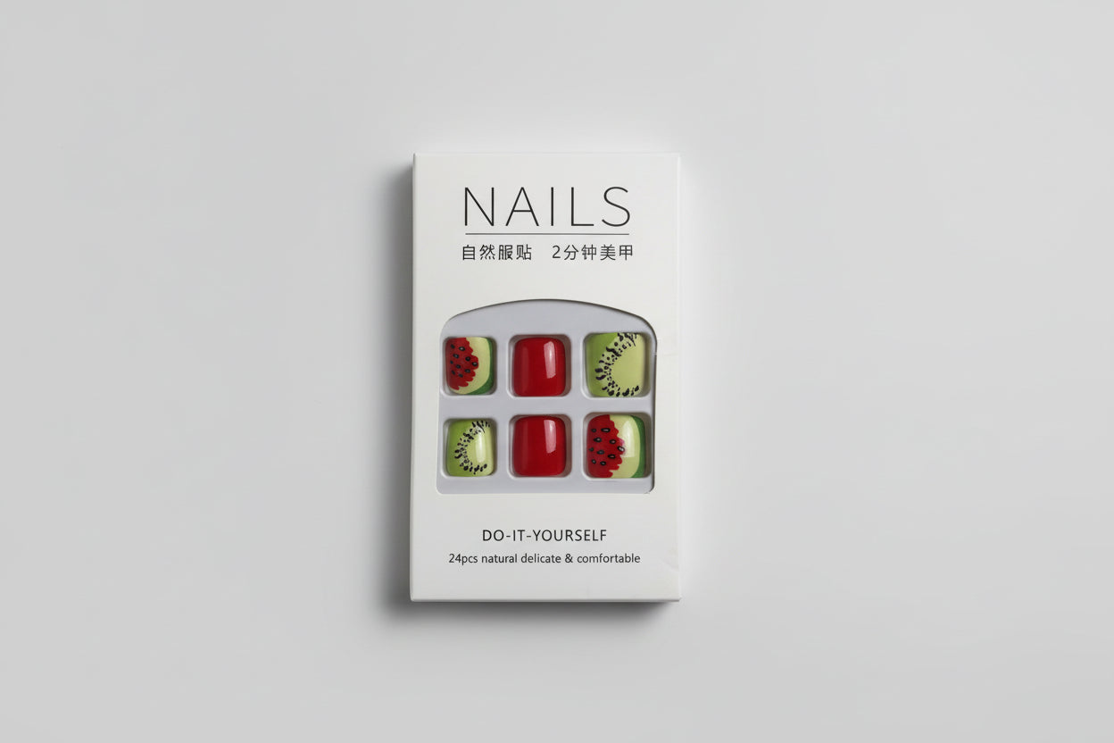 Press On Nails - Watermelon - Toe Nails