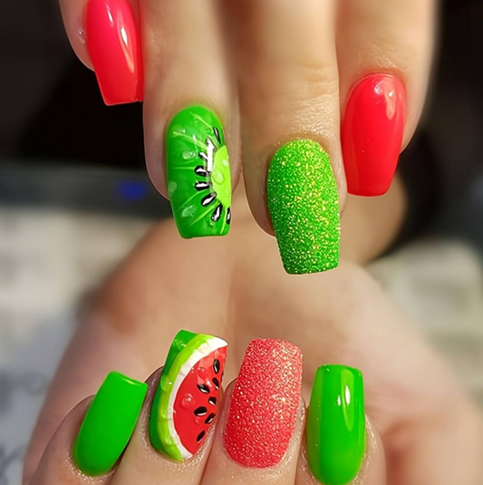 Press On Nails - Watermelon & Kiwi