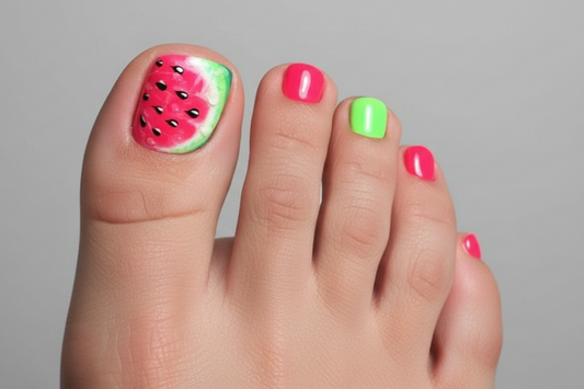 Press On Nails - Watermelon - Toe Nails