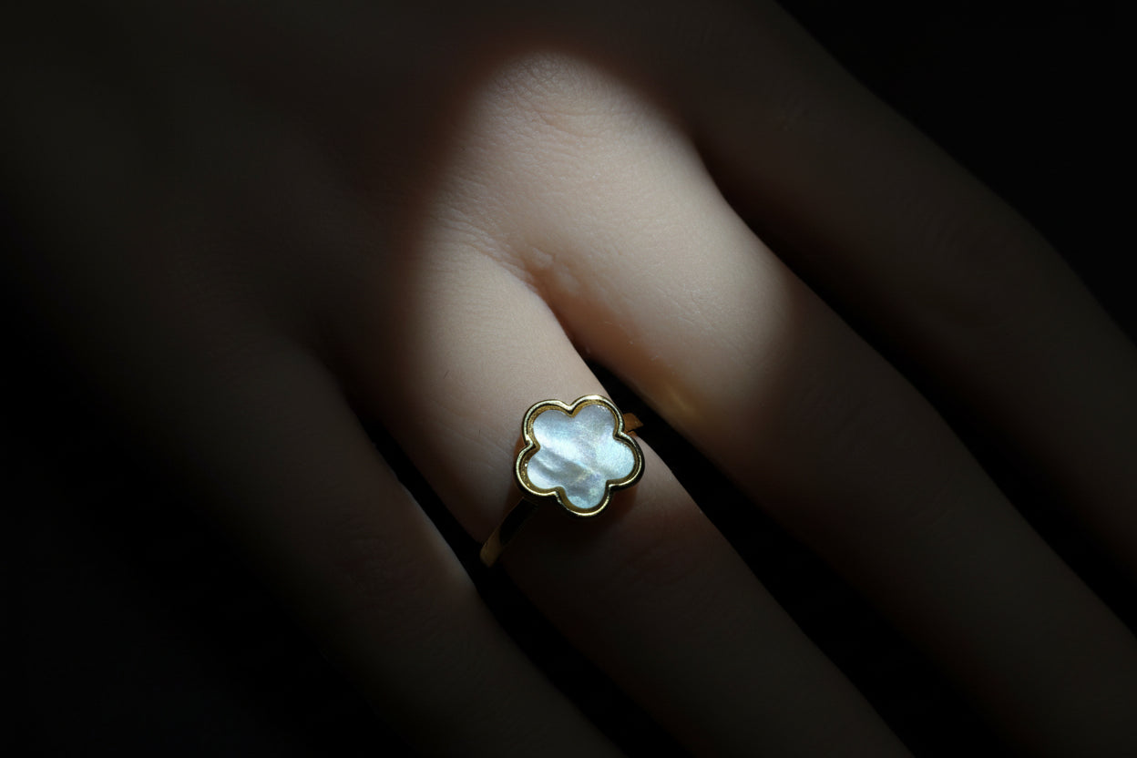 White Flower Link Bracelet, Rhinestone Bangle, Flower Ring