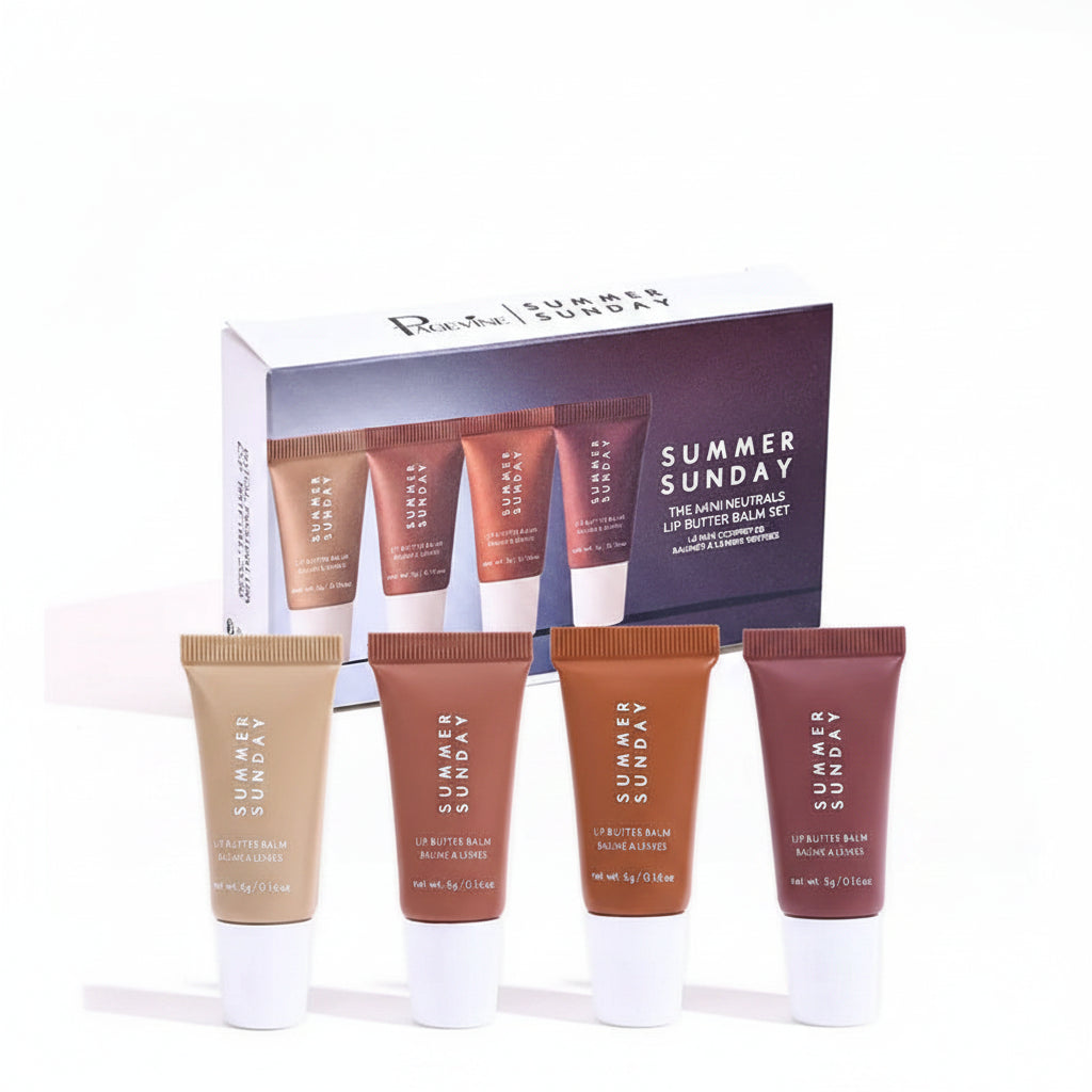 Lip Balm - Summer Sunday - by Pagevine - Mini Neutrals - Lip Butter - Set of Four