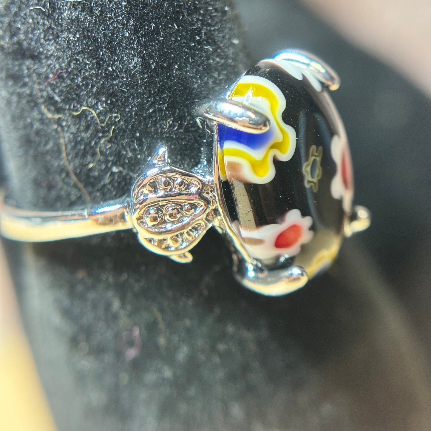Ring Size 8.5 - Murano Glass Millefiori