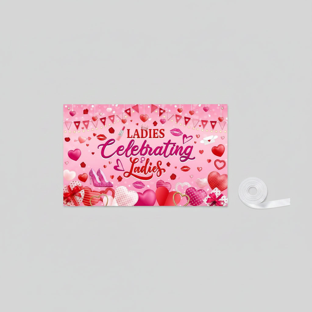 Banner - Galentine's Day - Backdrop-  "Ladies Celebrating Ladies" - 5.9'x3.6'