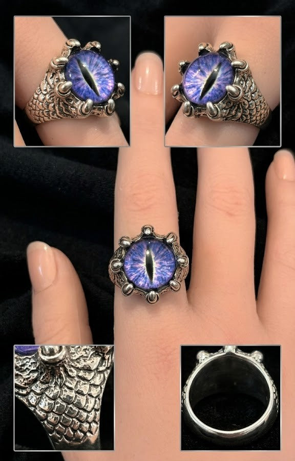 Ring - Dragon Claw with Purple Evil Eye - 10