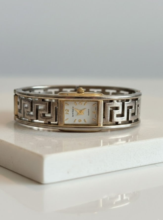 Watch - Vintage Harvé Benard Two-Tone Greek Key Bangle