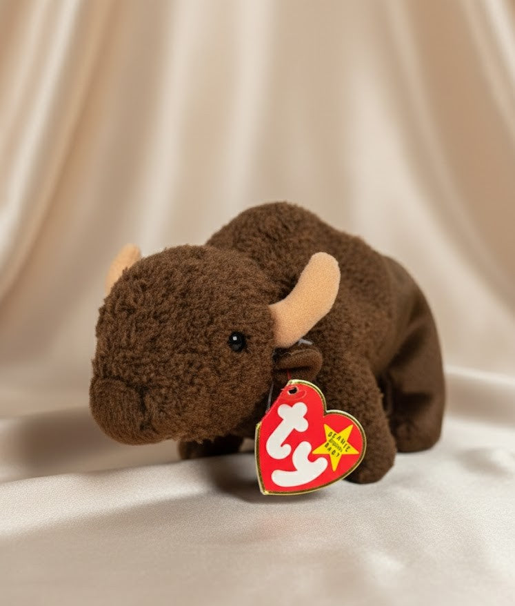 Ty Beanie Baby -  "Roam" Buffalo with Heart Tag