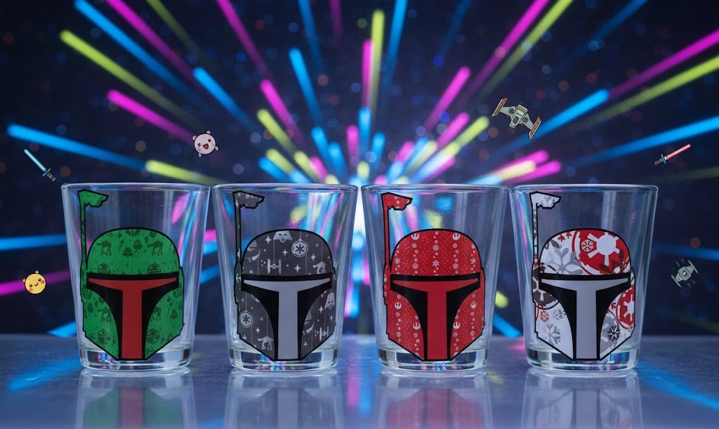 Star Wars Holiday Boba Fett 2.5 oz Mini Shot Glass Set