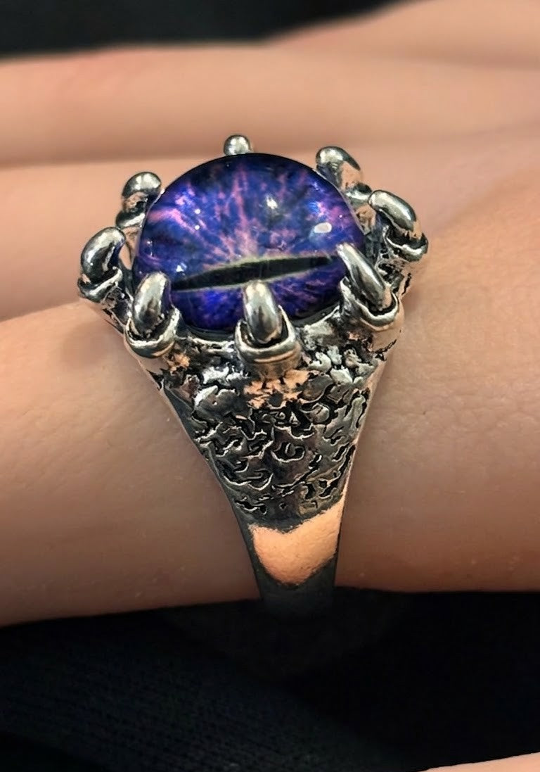 Ring - Dragon Claw with Purple Evil Eye - 10