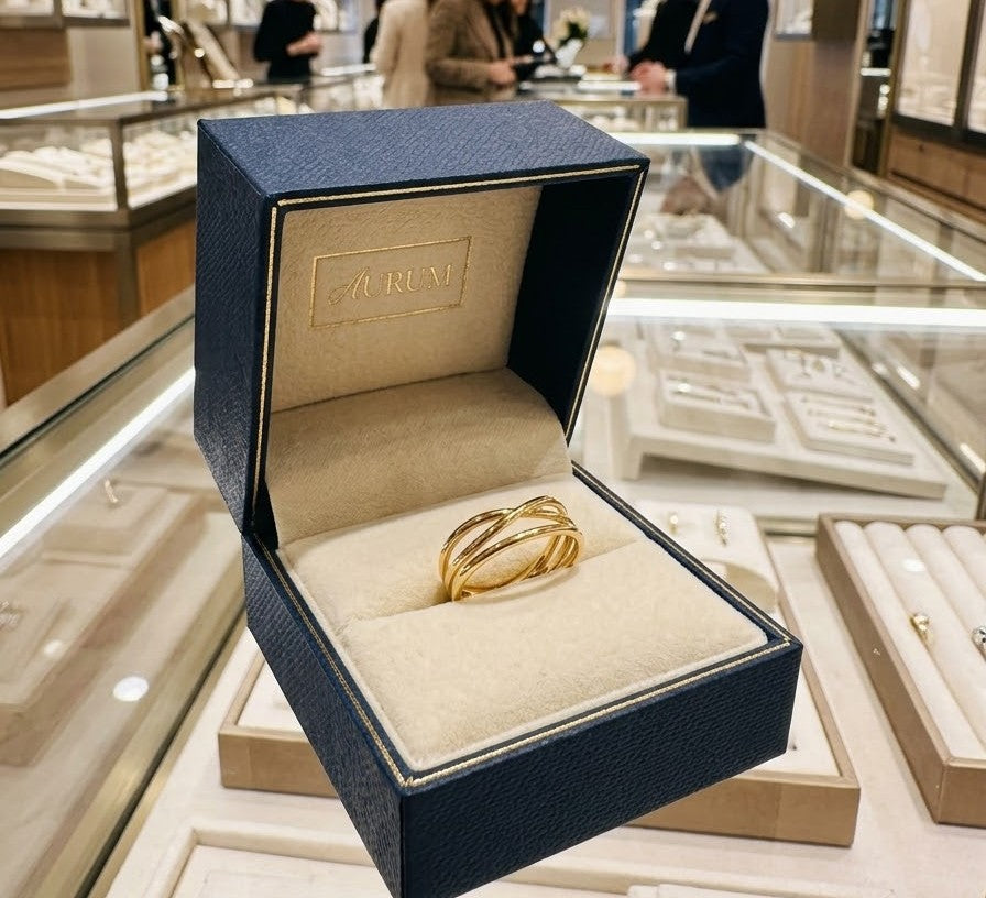 Ring - Gold Tone CrossOver - Size 8