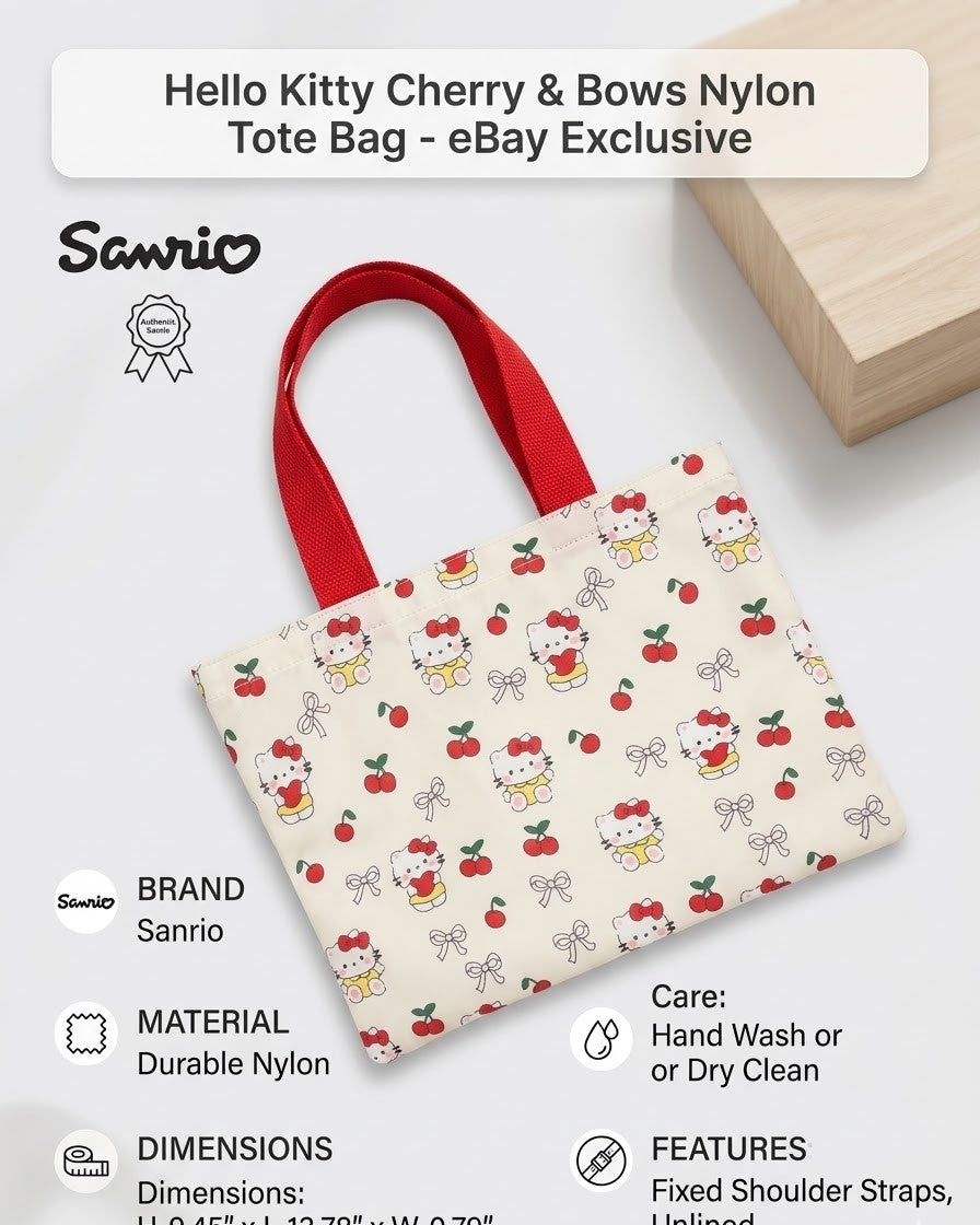 Sanrio - Cat and Cherries Tote Bag - 9.45"x 13.78"