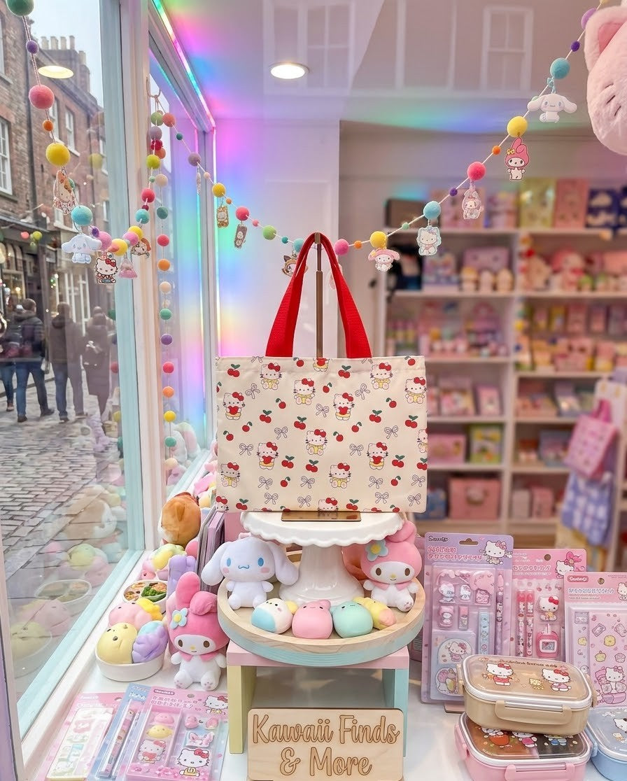 Sanrio - Cat and Cherries Tote Bag - 9.45"x 13.78"