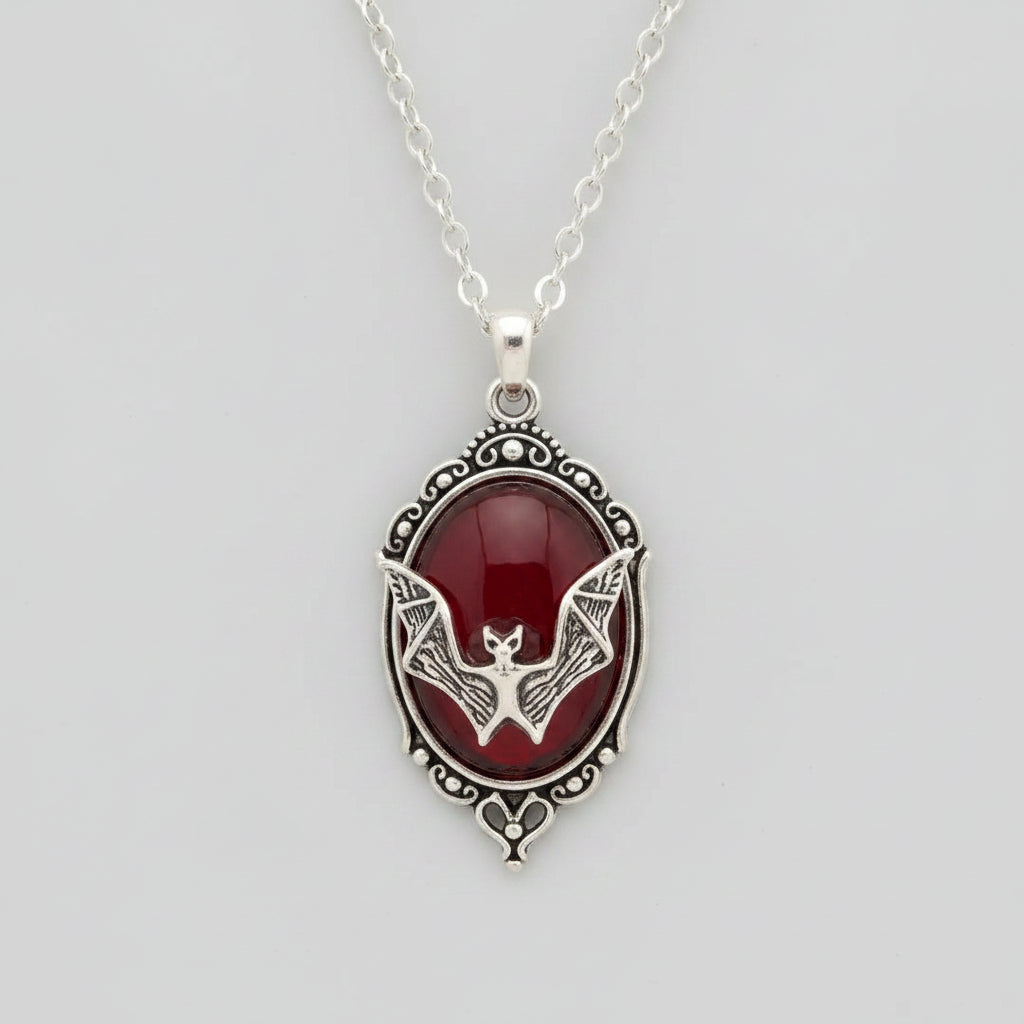 Necklace - Blood Red Bat - Pendant - 22 inches